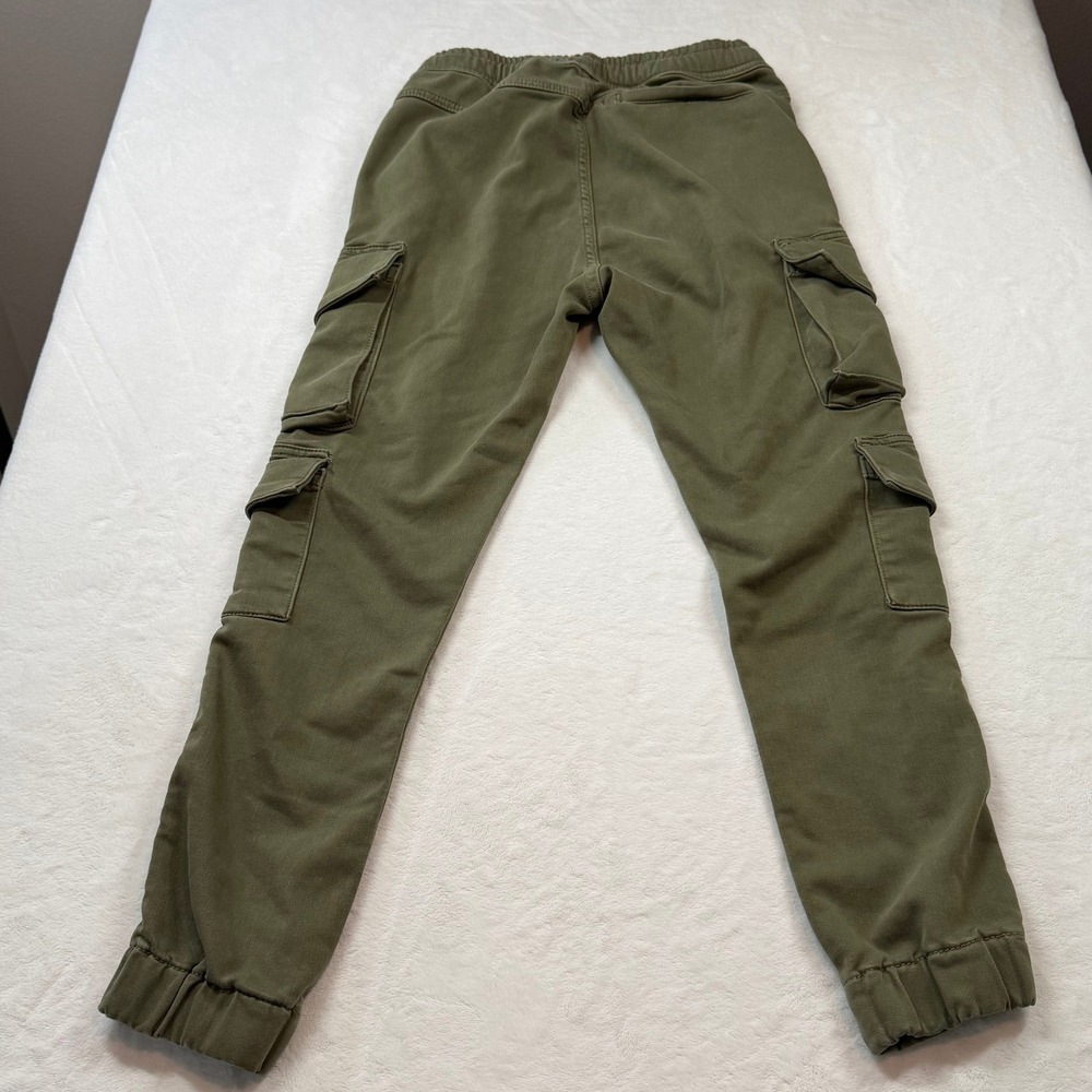 ZARA Cargo Joggers Mens S Olive Green Good Utility Twill Drawstring Pants - Picture 7 of 12